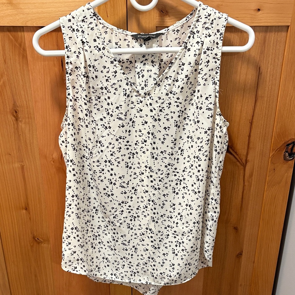 Banana Republic Black and White Floral Blouse